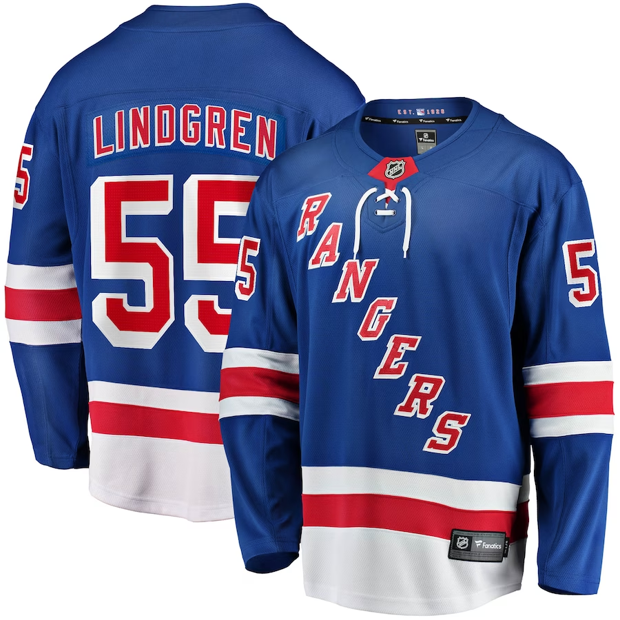 Men's New York Rangers Ryan Lindgren #55 Blue Jersey